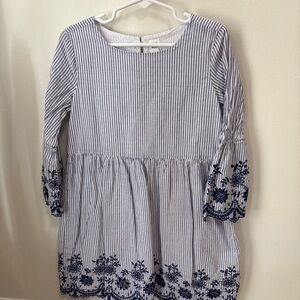 GAP Blue & White Embroidered Kids Dress